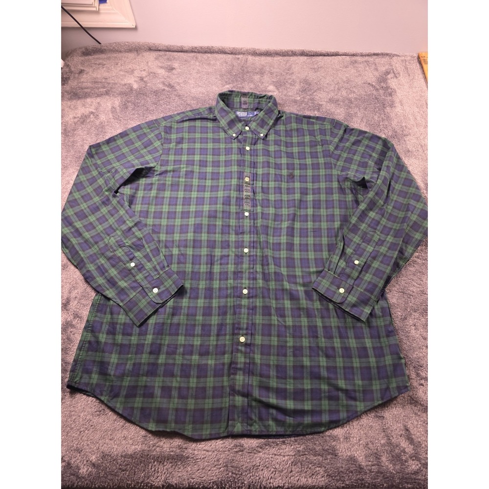 Polo Ralph Lauren Blackwatch Tartan Plaid Shirt Mens XXL Classic Casual Green